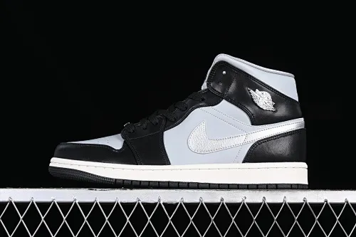 All categories Air Jordan Jordan series basketball shoes Air Jordan 1 Mid Air Jordan 1 Mid SE "Black Chrome" AJ1 Joe 1 Smoked Panda mid-top basketball shoes FB9892-002